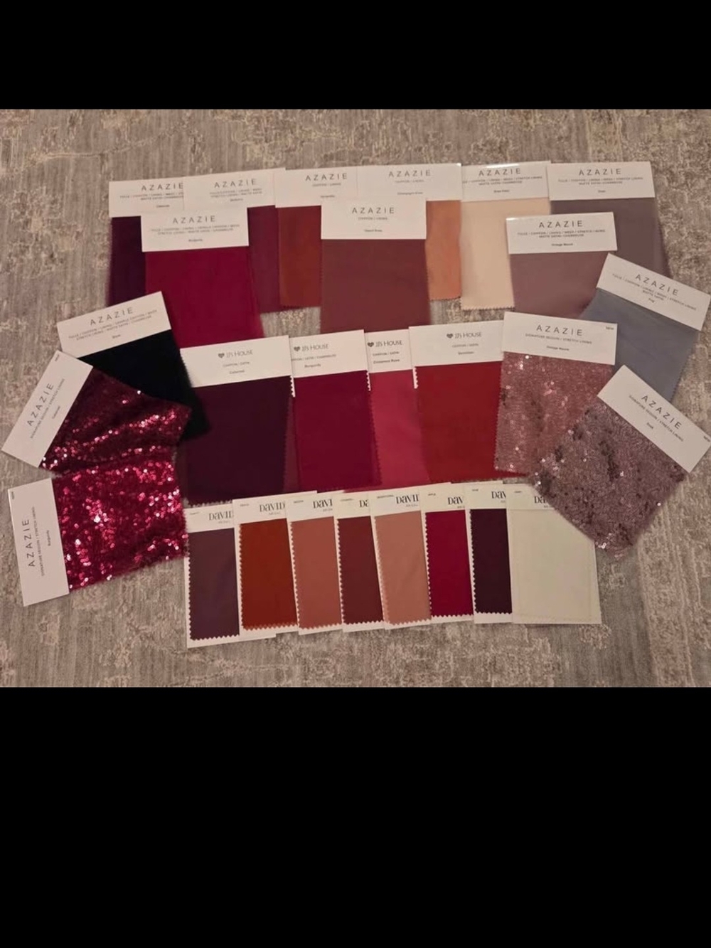Azazie Mixed Red & Pink Fabric Swatch Set